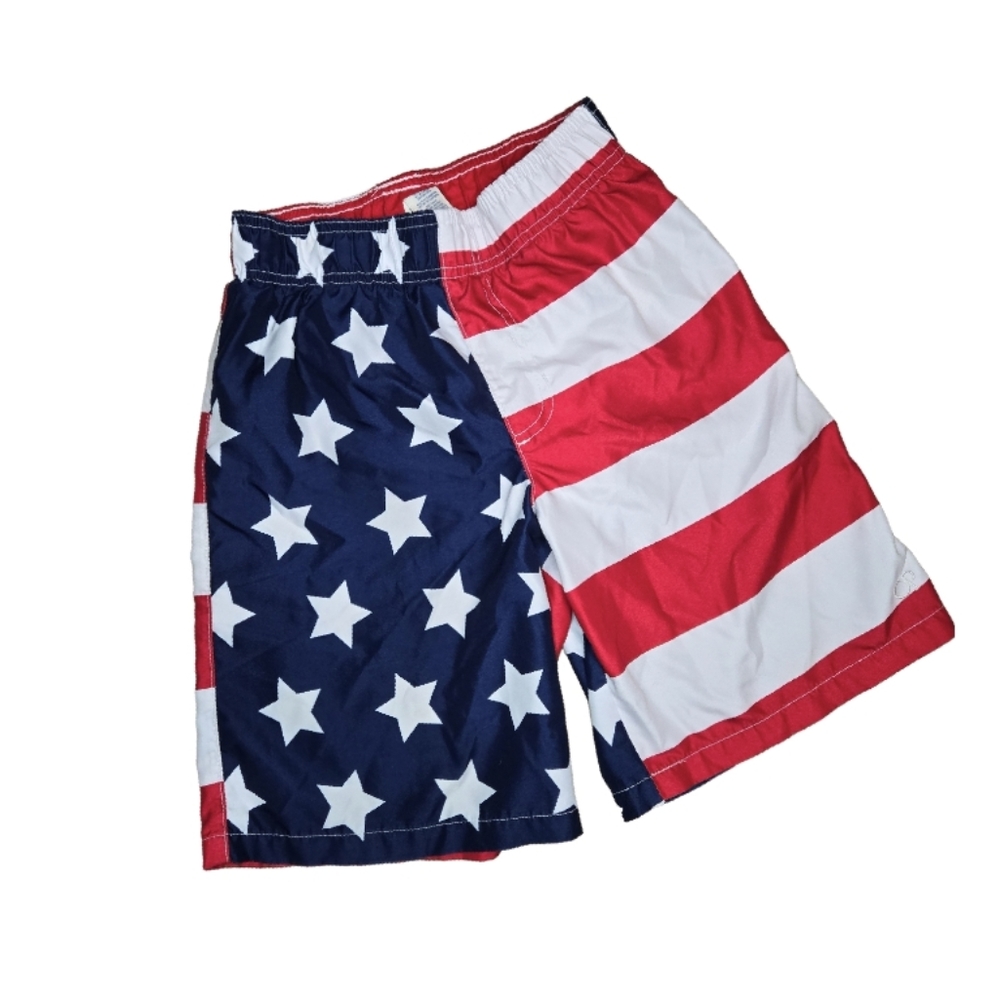 OP Ocean Pacific Boys American Flag Swim Shorts Size Large (10/12) - Picture 1 of 4